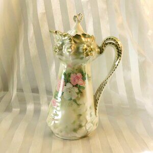 Reinhold Schlegemilch Pink Floral Chocolate Pot # 26755